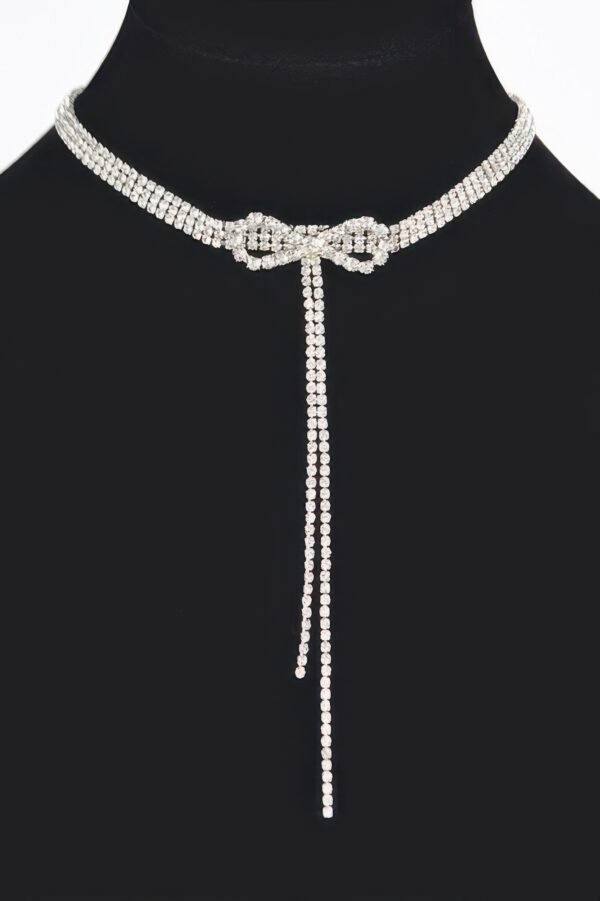 Rhinestone Bow String Choker – Slim Sparkle