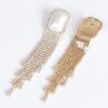 Faux Pearl Rhinestone Tassel Earrings – Dramatic Drop