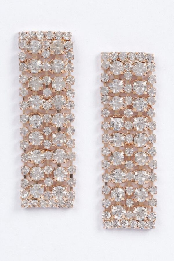 Rhinestone Drop Earrings – Slim Vertical