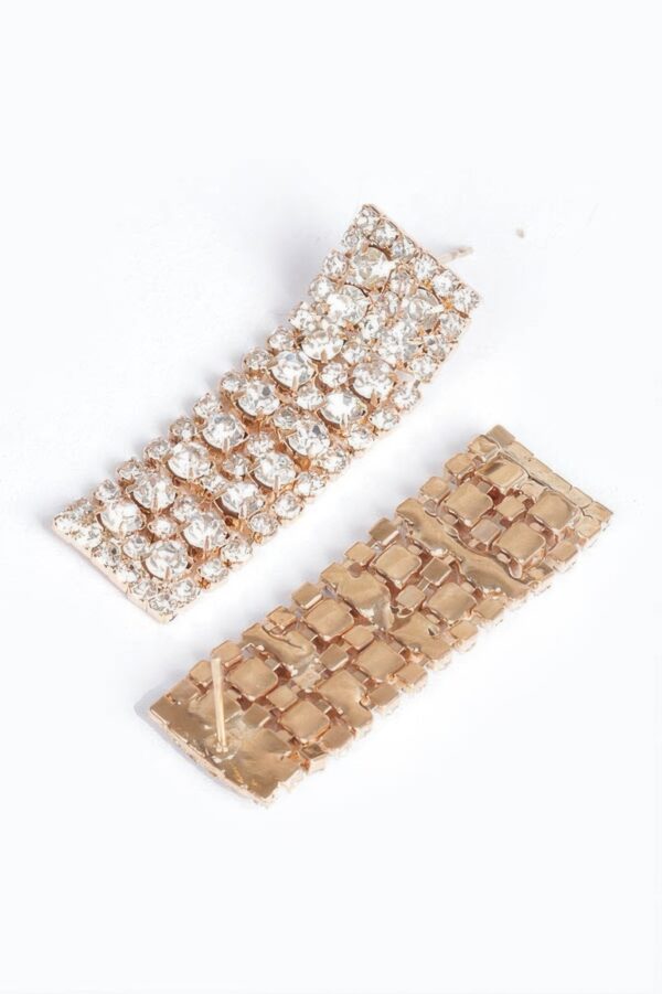 Rhinestone Drop Earrings – Slim Vertical