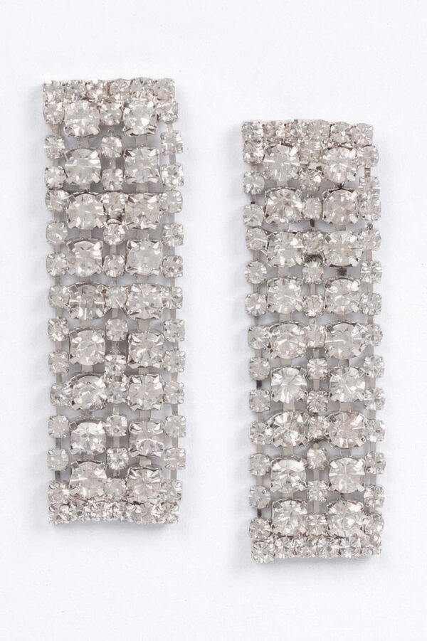 Rhinestone Drop Earrings – Slim Vertical