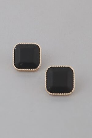 Antique Twisted Frame Cubic Accent Earrings