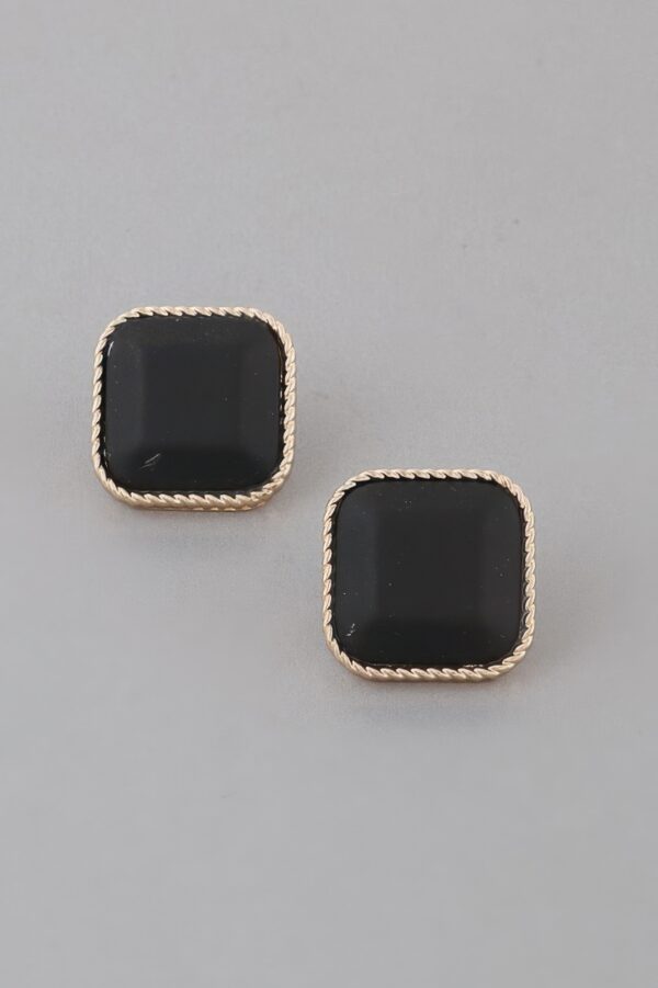 Antique Twisted Frame Cubic Accent Earrings