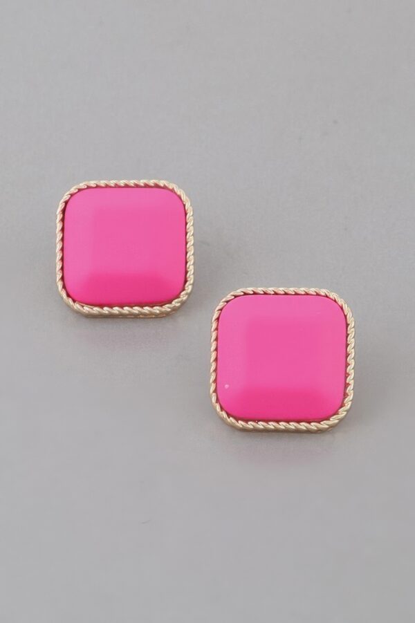 Antique Twisted Frame Cubic Accent Earrings