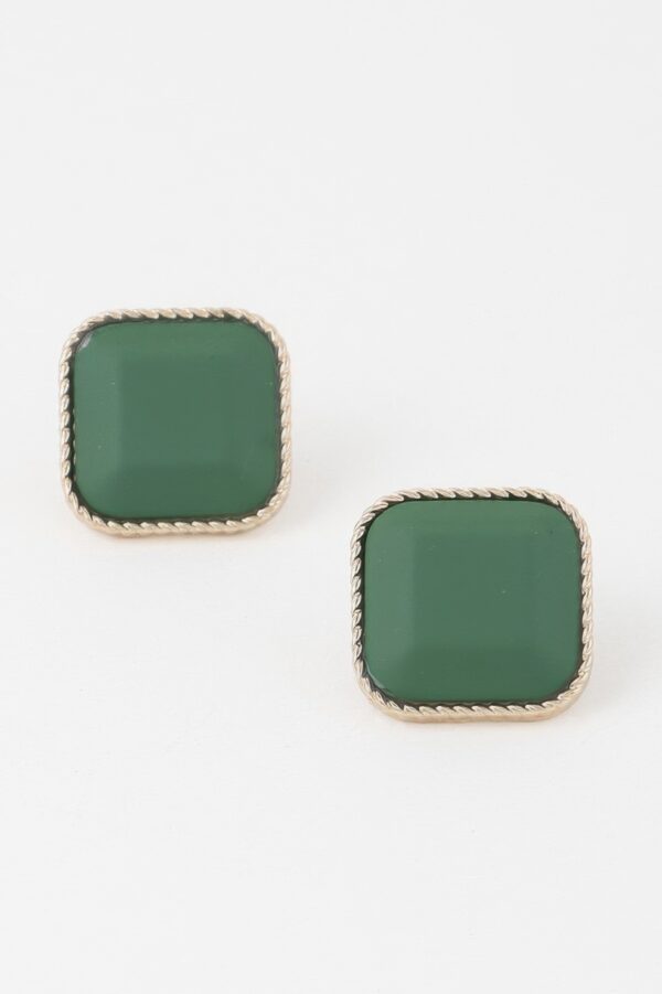 Antique Twisted Frame Cubic Accent Earrings
