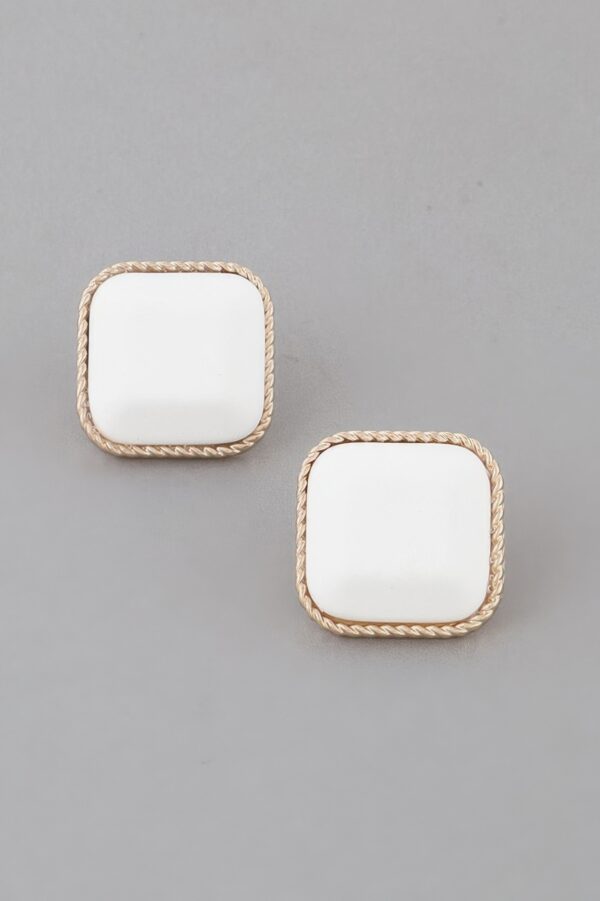 Antique Twisted Frame Cubic Accent Earrings
