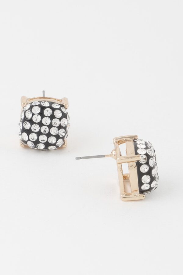 Glitter Cubic Stud Earrings – Compact Sparkle