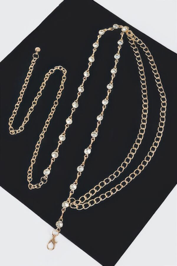 Stone Chain Layered Belt – Rhinestone Waist Chain