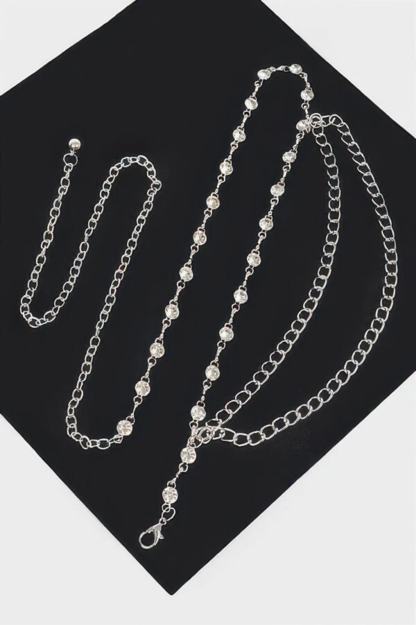 Stone Chain Layered Belt – Rhinestone Waist Chain