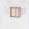 Clear PVC Belt with Multi-Rhinestone Buckle