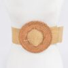 Oversized Bamboo-Buckle Elastic Waist Belt
