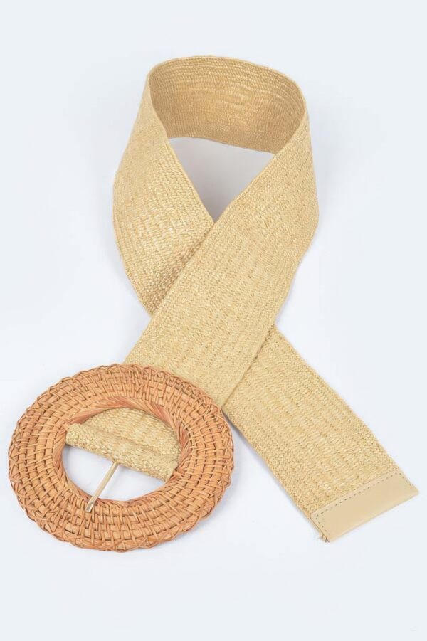 Oversized Bamboo-Buckle Elastic Waist Belt