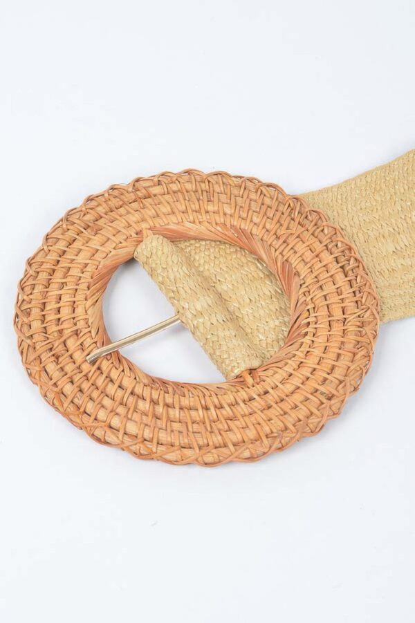 Oversized Bamboo-Buckle Elastic Waist Belt