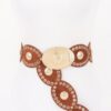 Oval Studded Statement Belt – Wide PU Waistband