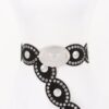 Oval Studded Statement Belt – Wide PU Waistband