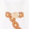 Oval Studded Statement Belt – Wide PU Waistband
