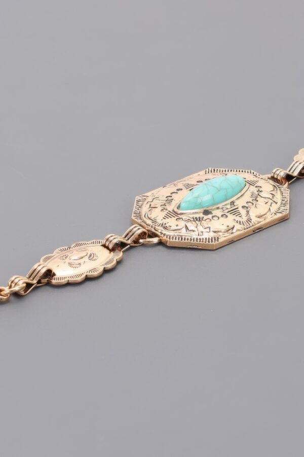 Western Turquoise Chain Belt – Circular Link Iron Belt