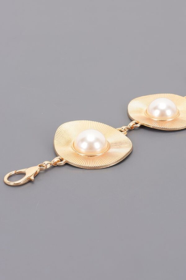 Pearl Accent Disc Chain Belt – Iron Disc & Pearl Detail