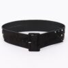 Wide Studded Buckle Belt – 3″ PU Rocker Belt