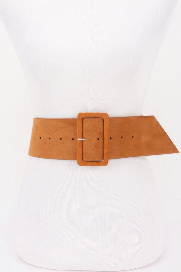 Wide Studded Buckle Belt – 3″ PU Rocker Belt