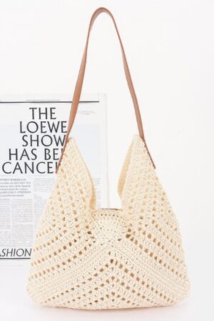 Crochet Shoulder Bag with Pouch – Textured Summer Tote