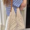 Crochet Shoulder Bag with Pouch – Textured Summer Tote