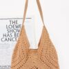 Crochet Shoulder Bag with Pouch – Textured Summer Tote