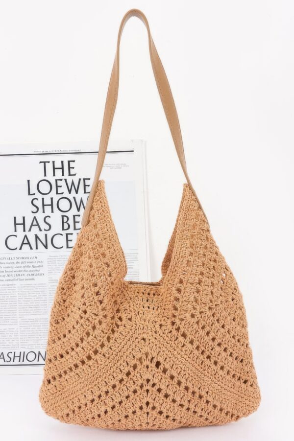 Crochet Shoulder Bag with Pouch – Textured Summer Tote