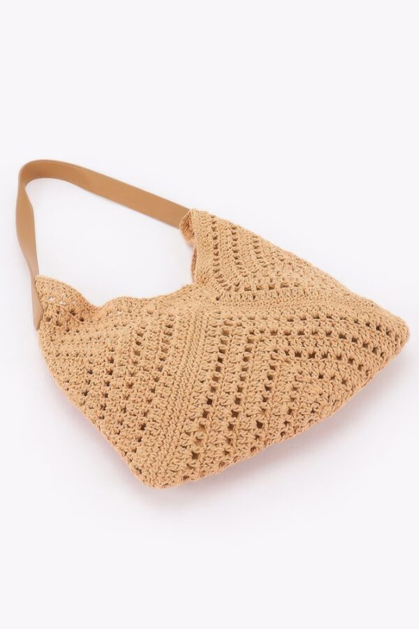 Crochet Shoulder Bag with Pouch – Textured Summer Tote