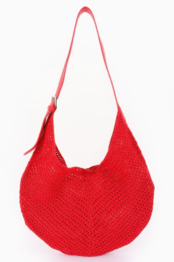 Mesh Crochet Shoulder Bag with Inner Pouch