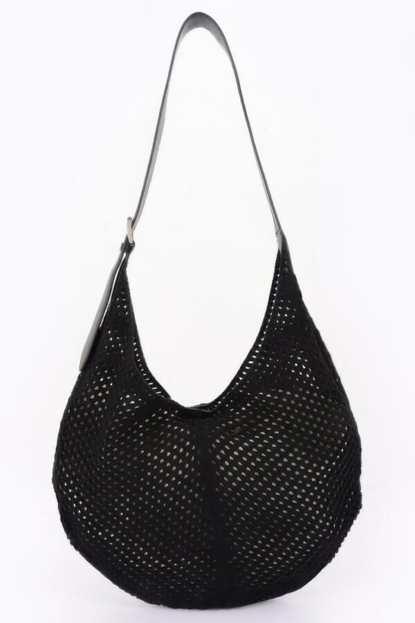 Mesh Crochet Shoulder Bag with Inner Pouch