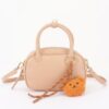 Mini Bowling Bag in Vegan Leather with Bear Charm