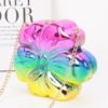 Metallic Flower Acrylic Clutch with Chain Strap
