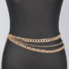 Layered Chain Waist Belt – Polished Iron Finish