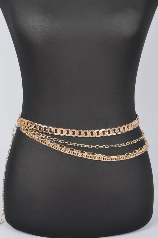 Layered Chain Waist Belt – Polished Iron Finish