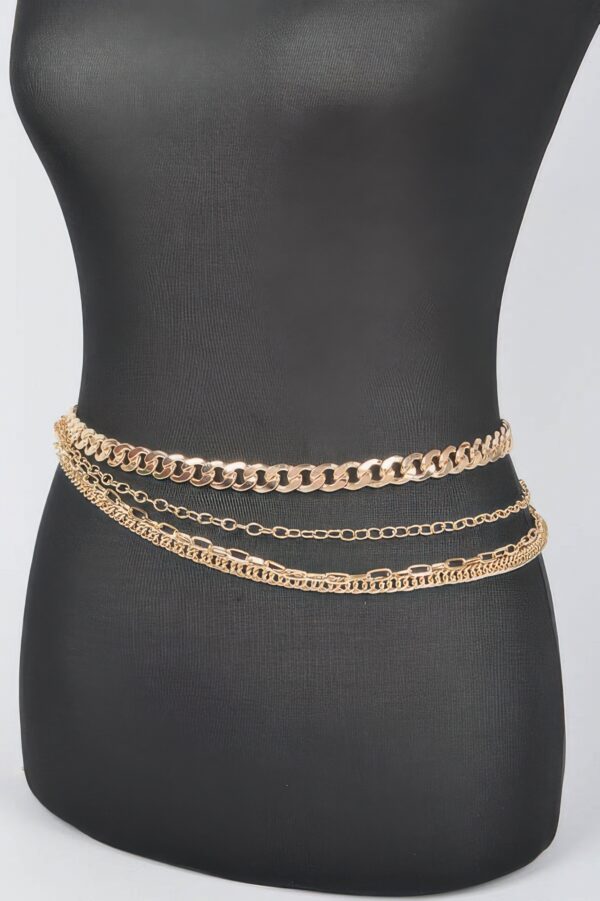 Layered Chain Waist Belt – Polished Iron Finish