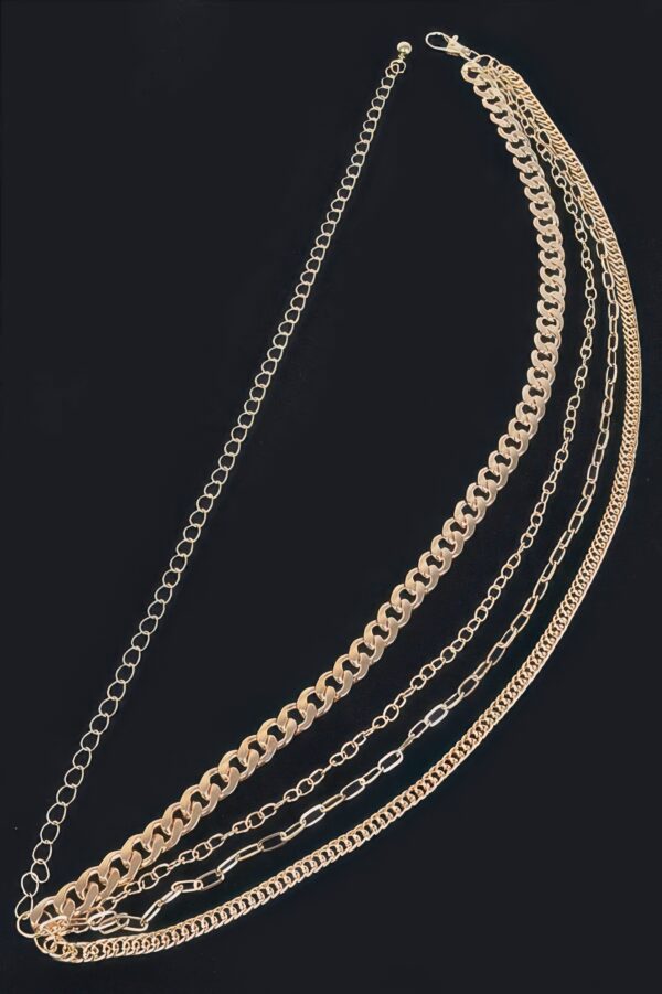Layered Chain Waist Belt – Polished Iron Finish