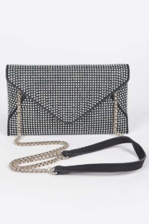 Hot-Fix Rhinestone Envelope Clutch – PU Evening Bag