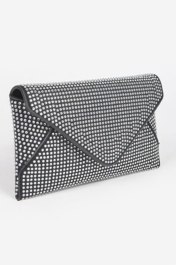 Hot-Fix Rhinestone Envelope Clutch – PU Evening Bag