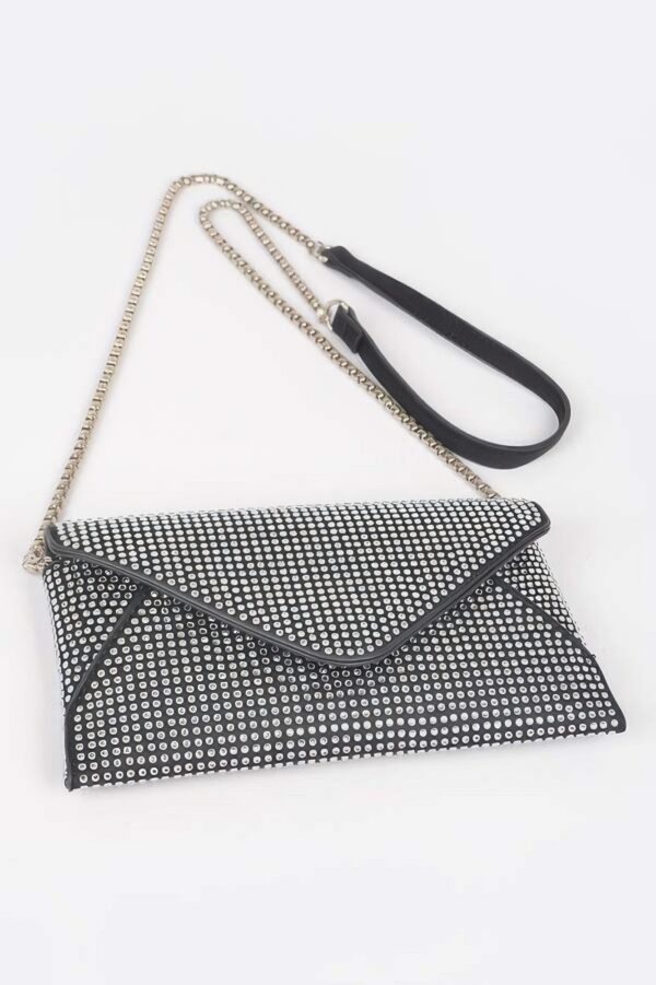 Hot-Fix Rhinestone Envelope Clutch – PU Evening Bag
