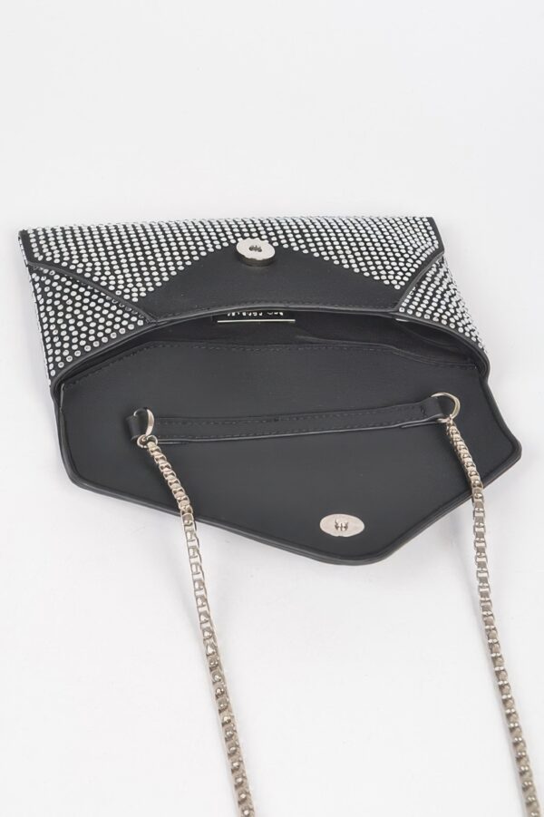 Hot-Fix Rhinestone Envelope Clutch – PU Evening Bag