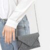 Hot-Fix Rhinestone Envelope Clutch – PU Evening Bag