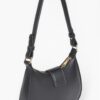 Vegan Leather Mini Hobo Bag with Metal Ribbon