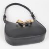 Vegan Leather Mini Hobo Bag with Metal Ribbon
