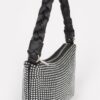 Small Hobo Bag with Hot-Fix Stone Twisted Handle
