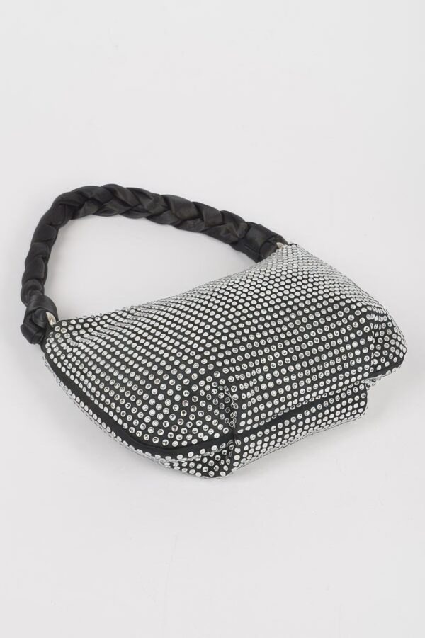 Small Hobo Bag with Hot-Fix Stone Twisted Handle