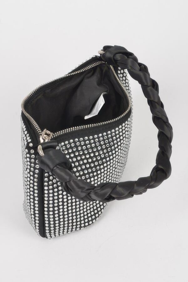 Small Hobo Bag with Hot-Fix Stone Twisted Handle