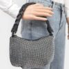 Small Hobo Bag with Hot-Fix Stone Twisted Handle