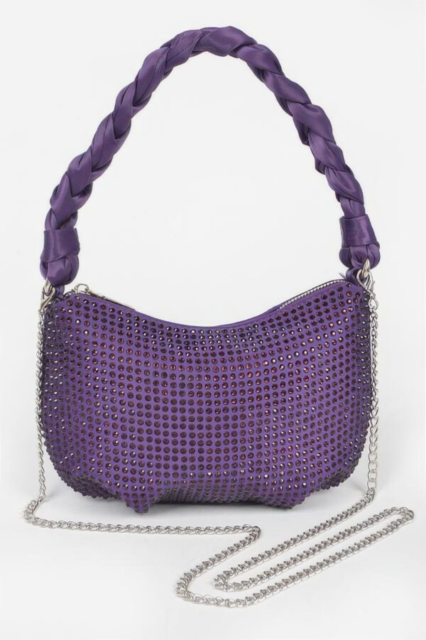 Small Hobo Bag with Hot-Fix Stone Twisted Handle