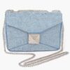 Denim Clutch with Hot Fix Rhinestones